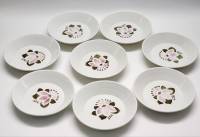 Блюдца тарелки десертные 8 шт ЗИК Конаково Лотос СССР винтаж диаметр 14 см