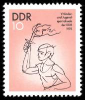 (1975-058) Марка Германия (ГДР) "Бегун с факелом"    Спартакиада, Берлин III O