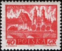 (1960-044) Марка Польша "Познань"   Исторические города №1 I Θ