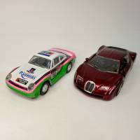 Набор моделей авто Porsche 911 Carrera Raid Bugatti Veyron 1:43 Bburago Autotime без блистера