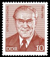 (1974-006) Марка Германия (ГДР) "Отто Гротеволь"    Деятели Рабочего движения III Θ