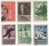 1938-77 79-83 Серия Набор марок 6 шт СССР  Спорт II Θ