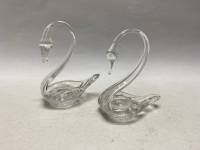 Статуэтка лебедь стекло 2 шт СССР