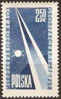 (1958-018) Марка Польша "Ракета и спутник"   Международный геофизический год  II Θ