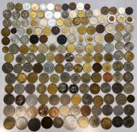 Набор иностранных монет, разные страны, разные года, разные номиналы, 170 штук