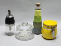 Банки для хранения керамика стекло ИКЕА сахарница с дозатором и сосуд для масла/уксуса ( 4 предмета)