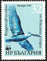 (1984-075) Марка Болгария "Пеликан (4)"   Всемирная охрана природы III Θ