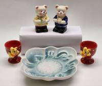 Блюдо Набор для специй Медвежата солонка перечница Подставки под яйца зайчики 2 шт