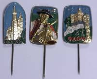 Набор значков знаков (3 шт.) Неизвестна "Иностранные значки" Игла 