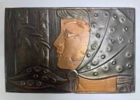 Панно девица, чеканка, СССР