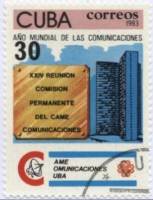 (1983-063) Марка Куба "Конференция"    Всемирный год связи III Θ