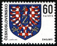 (1975-016) Марка Чехословакия "Орел на гербе"    Гербы чехословацких городов II Θ
