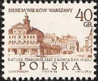 (1965-040) Марка Польша "Старая ратуша"   700-летие Варшавы (Стандартный выпуск) II O