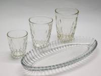 Набор Ностальгия Селедочница и 3 стакана стекло СССР Как Раньше 