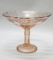 Конфетница на ножке цветное стекло СССР высота 13 см