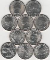 2015 5 монет 25 центов монетный двор P Филадельфия Набор США Парки  UNC