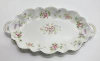 Блюдо овальное с цветами, фарфор, Лефард