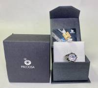 Кольцо серебрение 925 пр 6,2 гр цирконий 17 мм Preciosa Чехия в подарочной коробке