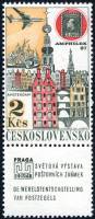 (1967-072) Марка + купон Чехословакия "Амстердам, 67"    Международная выставка марок Прага '68 (2) 