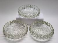 Пепельница большая круглая стекло СССР 3 штуки 16 х 6 см Уршельский СЗ 1960 - е