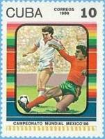 (1986-004) Марка Куба "Футбол (4)"    ЧМ по футболу 1986 Мексика III Θ