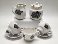 Сервиз чайный фарфор Пролетарий чашки блюдца сахарница молочник 7 предметов СССР винтаж