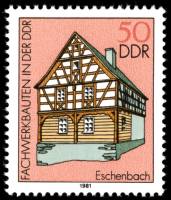 (1981-062) Марка Германия (ГДР) "Фермерский дом, Эшенбах"    Деревянные дома II Θ