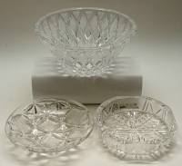 Салатник Конфетница и десертная тарелка хрусталь ЛЗХС СССР 3 предмета