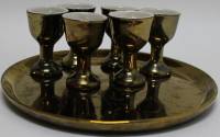 Набор рюмок, керамика, позолота, 6 шт., СССР (сост. на фото)