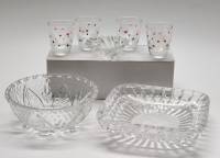 Конфетница салатник солонка и 4 стопки игральные карты стекло хрусталь