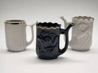 Бюветницы Кружки Поильники для минеральной воды 3 шт Анапа Охотник и Лань фарфор