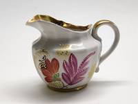 Молочник сливочник вербилки Пурпурный лист фарфор позолота ручная роспись СССР винтаж высота 10 см
