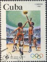 (1983-005) Марка Куба "Баскетбол"    Летние ОИ 1984, Лос-Анджелес III Θ