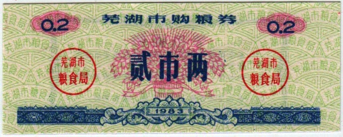  Банкнота Китай 1983 год 0,002 ,    UNC