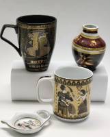 Чашки кружки чайные Ваза и блюдце для чайных пакетиков сувениры из Египта 4 предмета