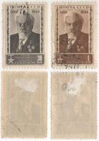 1944-54 55 Серия Набор марок 2 шт СССР Портрет  С.А. Чаплыгин 75 лет со дня рождения II Θ