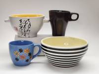 Супница Иероглифы Салатник в полоску Чашка Кружка чайные (4 предмета)