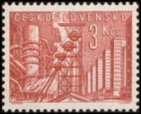 (1961-028) Марка Чехословакия "Металлургический завод в г. Кладно"   Заводы (Стандартный выпуск) III
