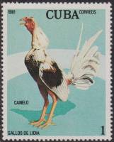 (1981-035) Марка Куба "Канело"    Бойцовые петухи III Θ