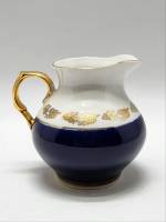 Молочник кобальт золото Полонский фарфоровый завод, высота 9 см