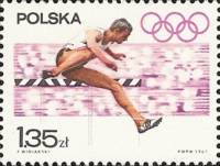 (1967-026) Марка Польша "Бег с препятствиями"   Подготовка в Олимпиаде III Θ