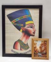 Папирус Нефертити в рамке Nyttja ИКЕА 34х44 см и Пейзаж янтарь 17х14 см