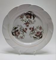 Блюдо фарфор Рига СССР большое круглое диаметр 35 см