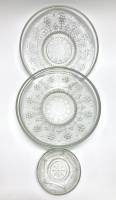 Тарелки 3 шт + розетка, стекло рельефное, СССР