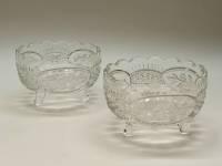 Вазочки конфетницы на ножках 2 штуки хрусталь СССР 11 х 7,5 см