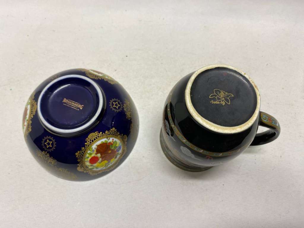 Чашка и пиала фарфор с рисунком