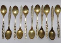 Чайные ложки мельхиор СССР 11 штук
