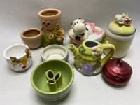 Набор керамики 8 предметов, кашпо, емкости для специй