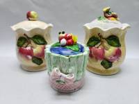 Банки для хранения 3 шт яркие керамика 