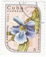 (1986-014) Марка Куба "Тунбергия крупноцветковая"    Экзотические цветы III Θ